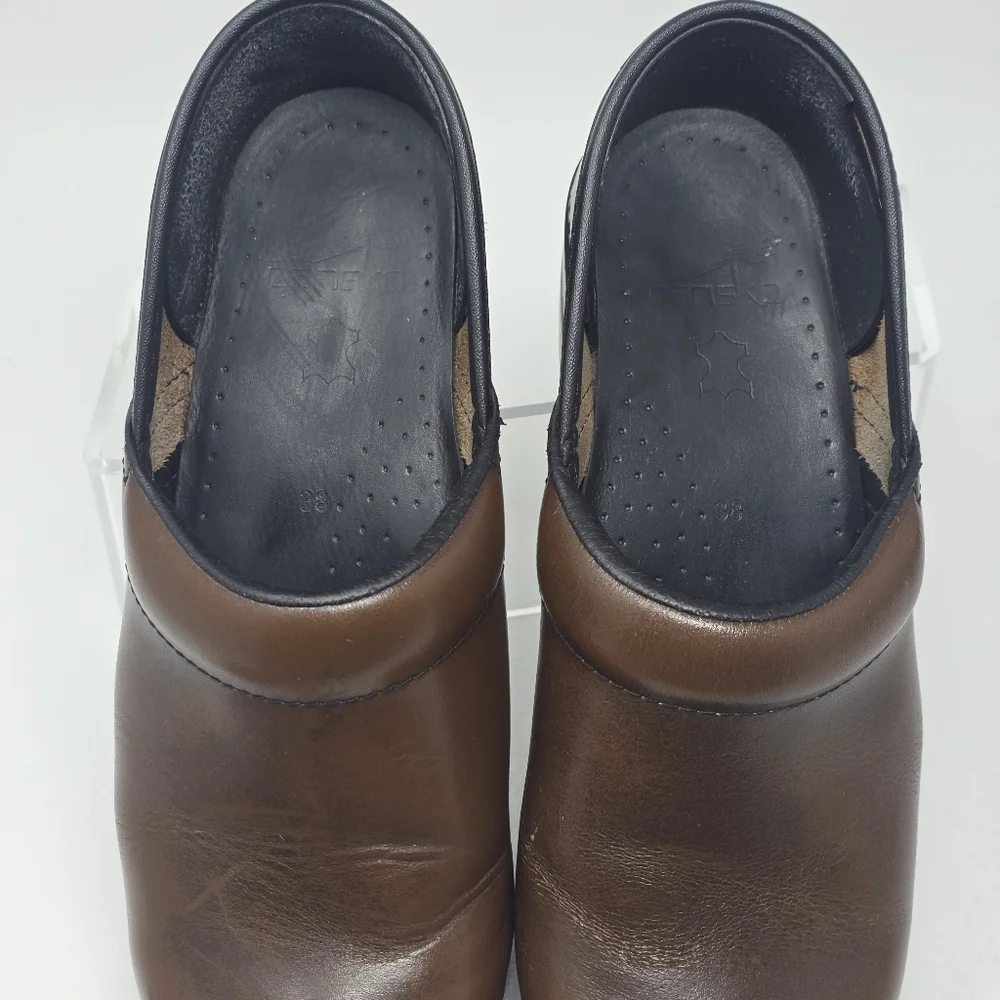 Dansko Women's Brown Leather Professional Clogs Size EU 48/7.5-8 US Pre-owned - Picture 10 of 10